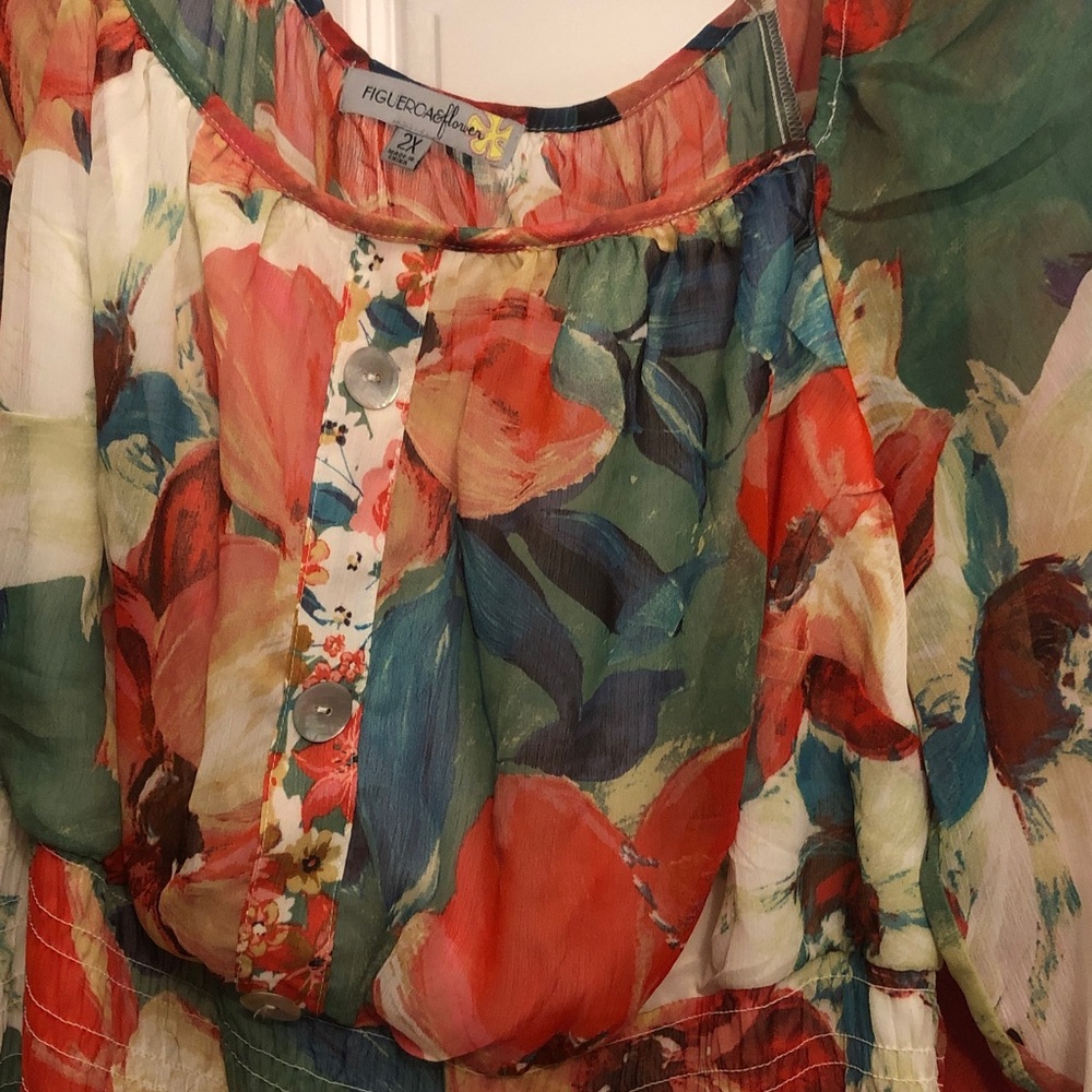 Floral Multicolor Boho Dress new no tags perfect for cruise or beach bohemian - Picture 5 of 9